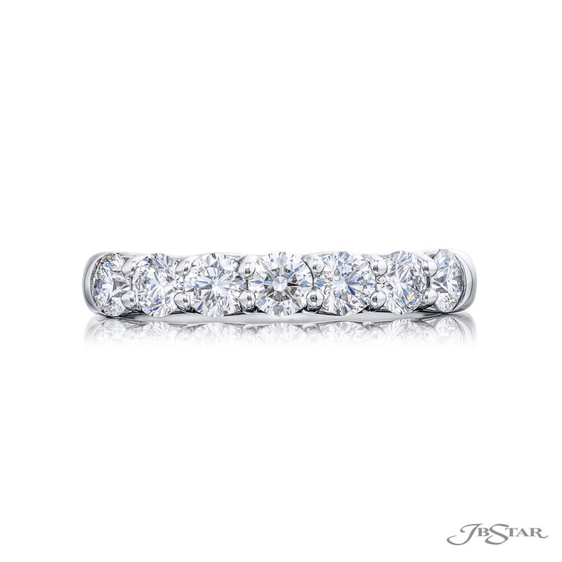 JB Star Women's Platinum Wedding Band with Round Brilliant Cut Diamonds