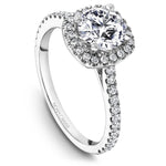 Noam Carver 14k White Gold Halo Design Engagement Ring Setting