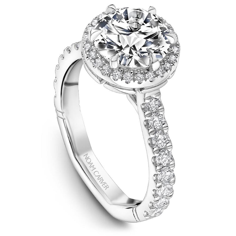 Noam Carver Platinum Atelier Collection Halo Design Engagement Ring Setting