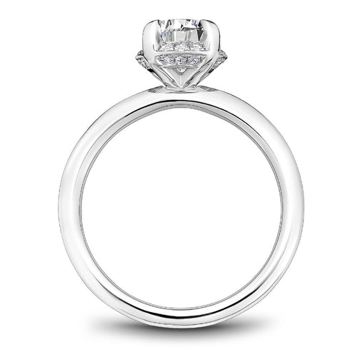 Noam Carver 14k White Gold Shadow Halo Engagement Ring Setting