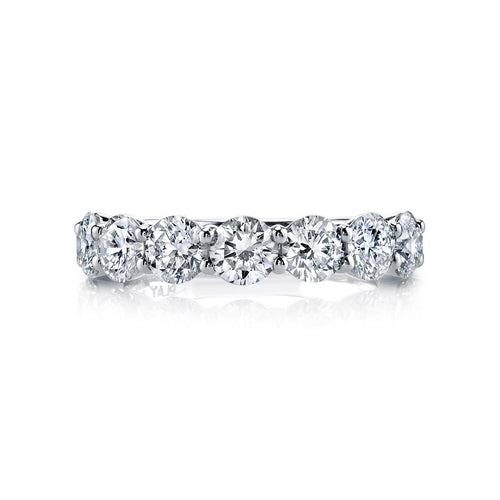 Davis Classics Women's 18k White Gold Seven-Stone Round Brilliant Cut Diamond Band
