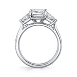 Sylvie 14k White Gold Three-Stone Cathedral Design Engagement Ring Setting