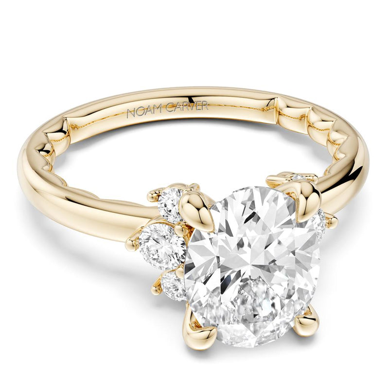 Noam Carver 14k Yellow Gold Luna Collection Floral Engagement Ring Setting