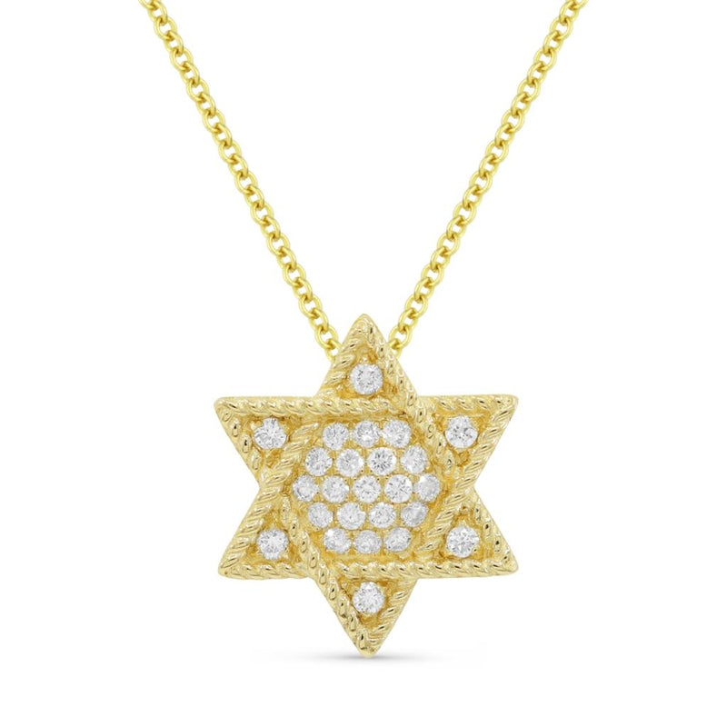Madison L 14k Yellow Gold Diamond Star of David Pendant