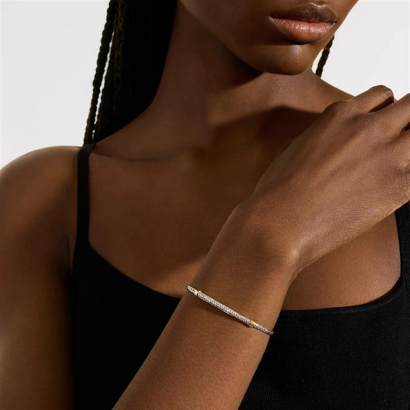 John Hardy 14k Yellow Gold and Sterling Silver Essential Pavé Diamond Bracelet