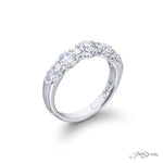 JB Star Women's Platinum Wedding Band with Round Brilliant and Baguette Cut Diamonds