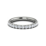 Vlora Women's 14k White Gold Diamond Band with Prong Set Round Diamonds