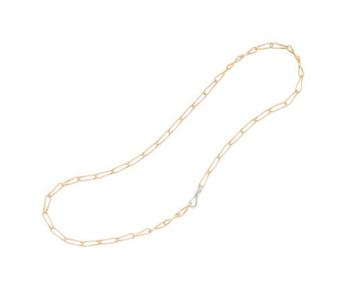 Marco Bicego 18K Yellow Gold Marrakech Onde Twisted Coil Link Lariat With Diamond Clasp