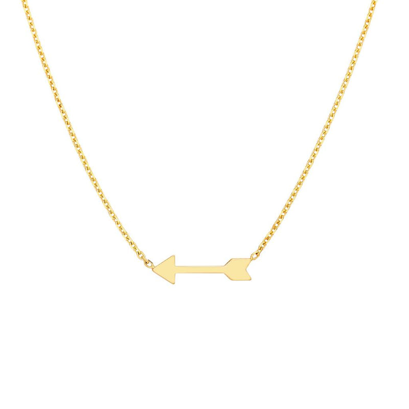 Davis Classics 14k Yellow Gold Mini Arrow Pendant Necklace