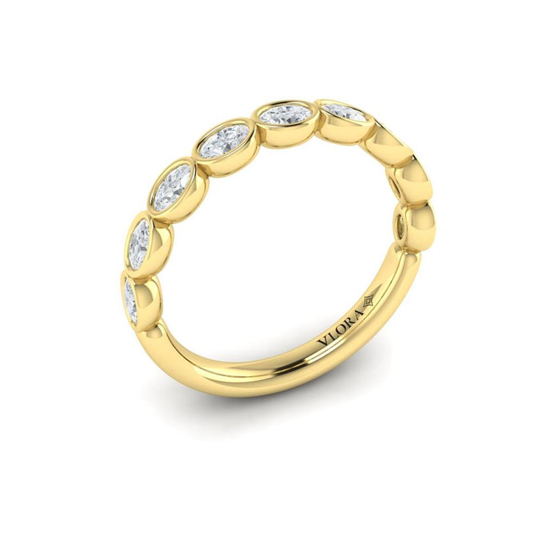 Vlora Women's 14k Yellow Gold Stackable Oval Diamond Band