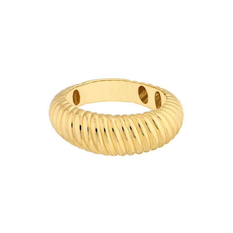 Davis Classics 14k Yellow Gold Graduated Ribbed Dome Ring