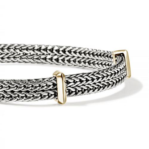 John Hardy Sterling Silver and 14k Yellow Gold Icon Flat Chain Bracelet