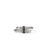 John Hardy Sterling Silver Spear Black Sapphire Ring