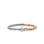 John Hardy Sterling Silver Heishi Enamel and Oyster Shell Bead Bracelet