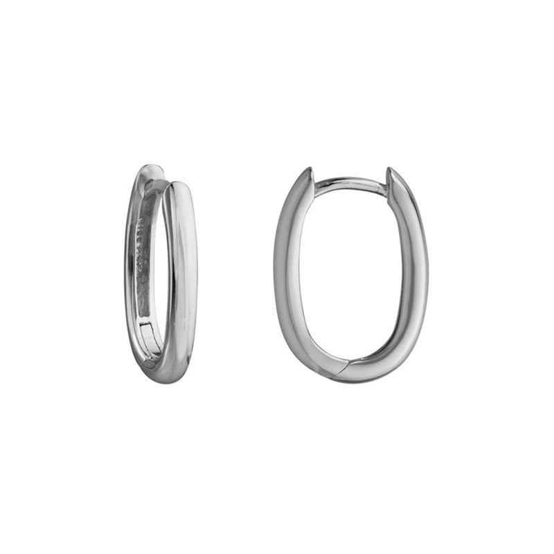 Davis Classics Sterling Silver Handcrafted Crossover Hoop Earrings