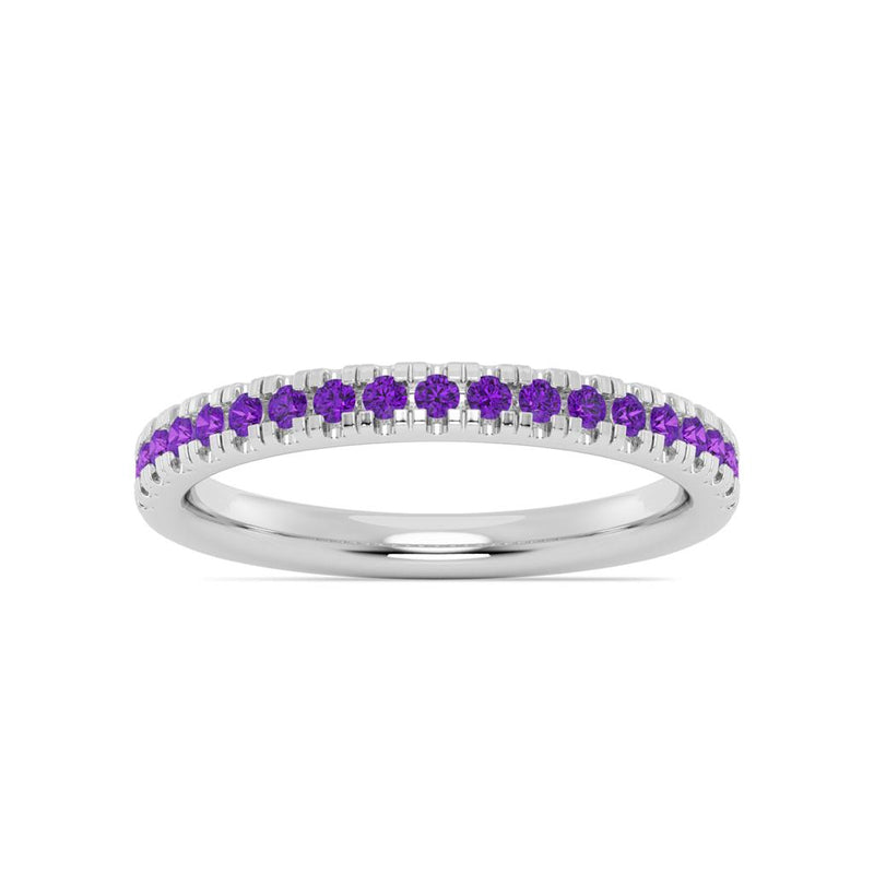 Davis Classics 14k White Gold Amethyst Stackable Band