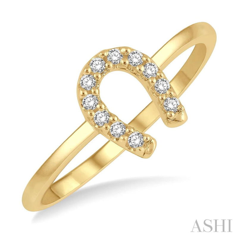 Davis Classics 14k Yellow Gold Petite Horseshoe Diamond Ring