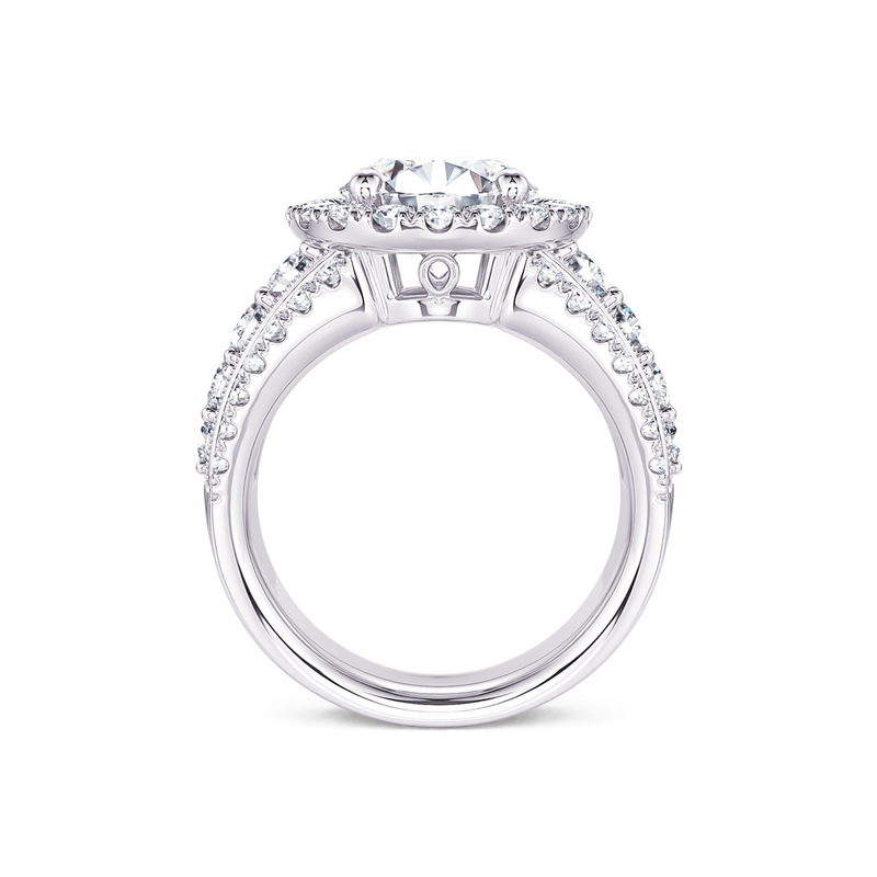 Davis Classics 14k White Gold Shadow Halo Design Semi-Mount