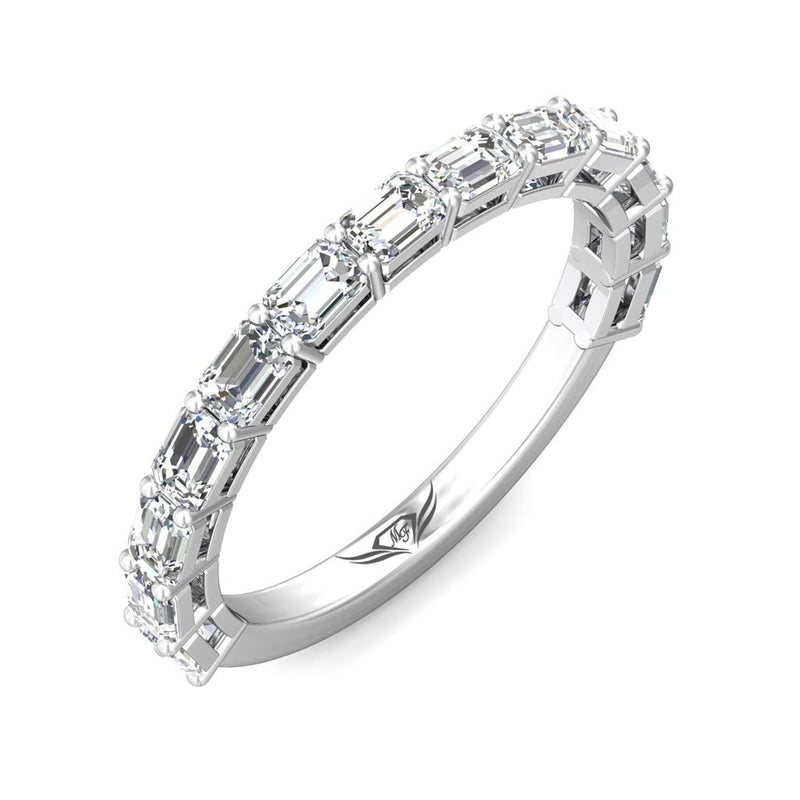 Martin Flyer Women's 14k White Gold East/West Emerald Cut Diamond Band