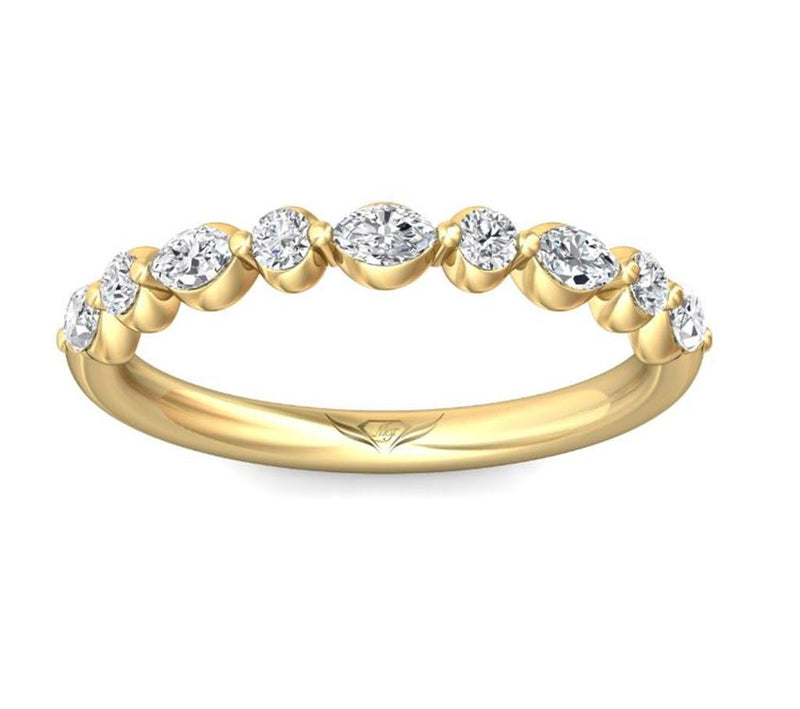 Martin Flyer 14k Yellow Gold FlyerFit Marquise and Round Diamond Stackable Band