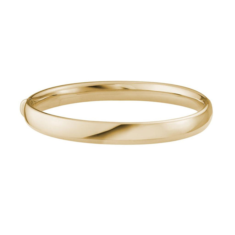 Davis Classics 14k Yellow Gold High Polish Hinged Bangle Bracelet