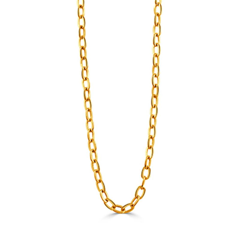 Doves 18k Yellow Gold Diamond-Cut Oval Link Chain Necklace
