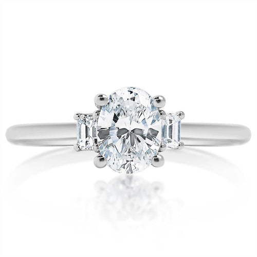 Davis Classics Three Stone Diamond Engagement Ring Setting in 14k White Gold