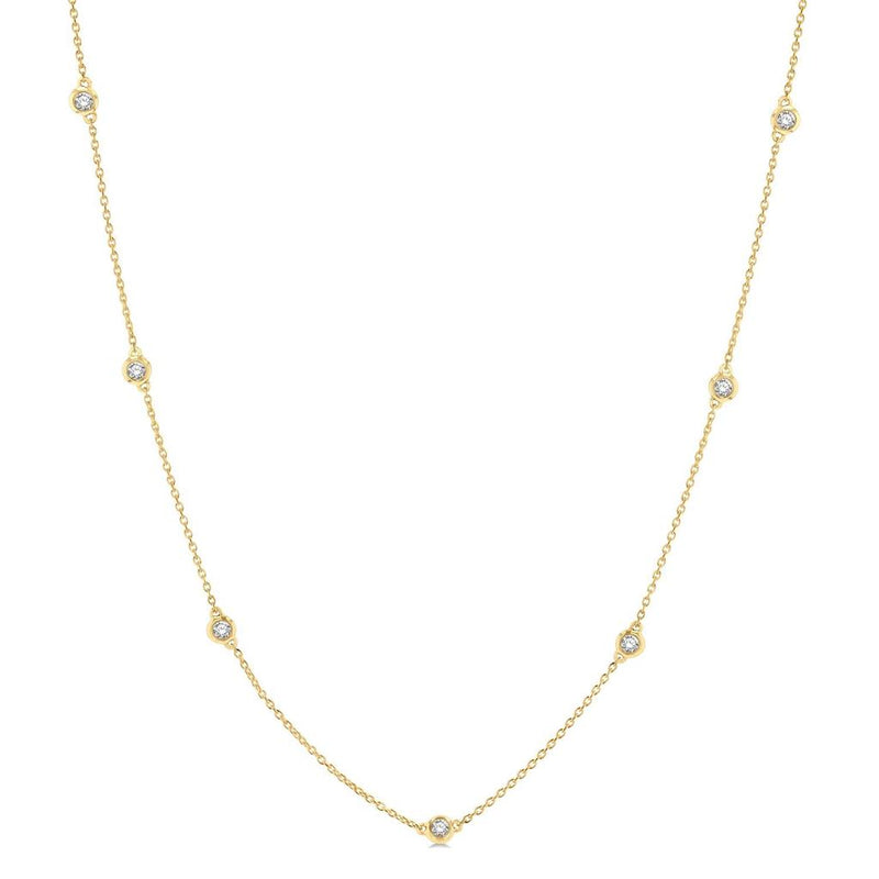 Davis Classics 14k Yellow Gold Diamond by the Yard Necklace