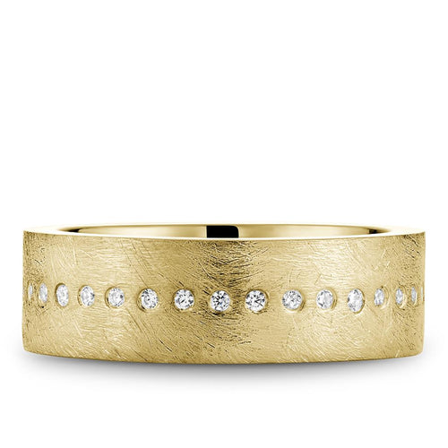 Noam Carver Men's Classic Diamond Wedding Band in 14k Yellow Gold