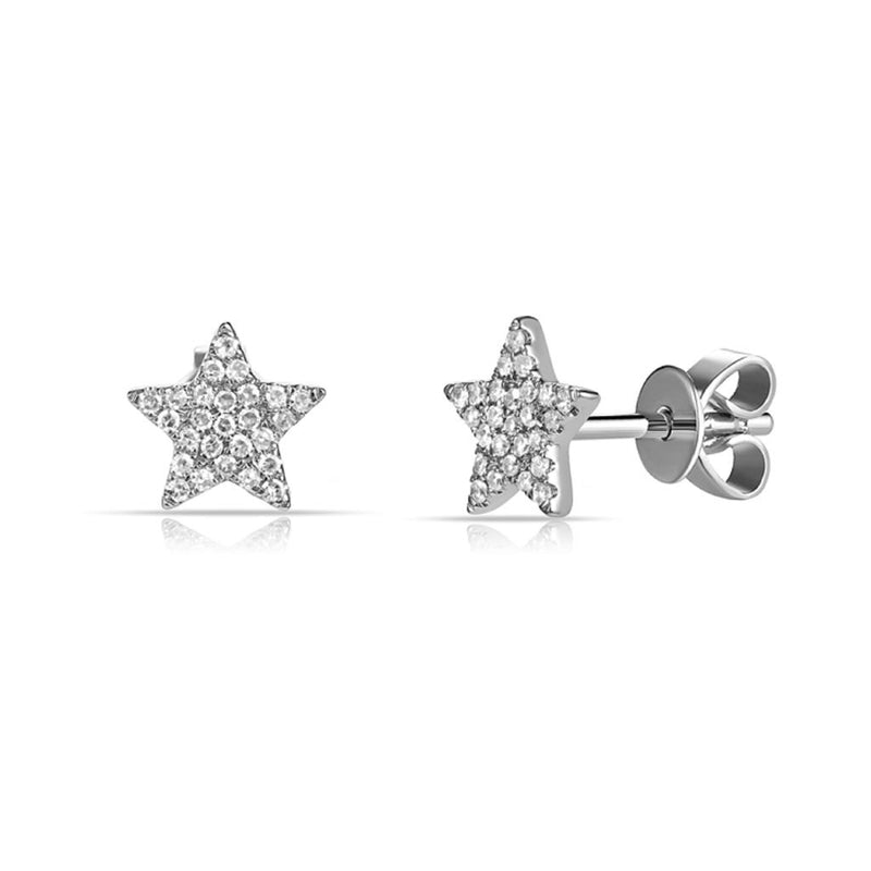 Davis Classics 14k White Gold Diamond Star Stud Earrings