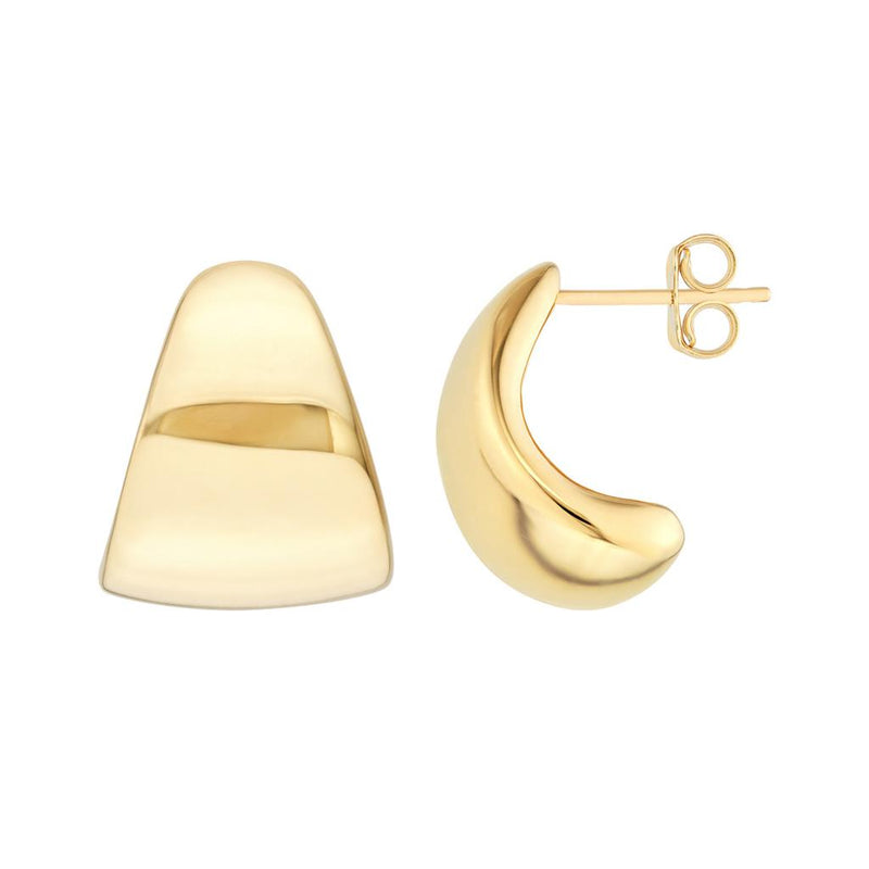 Davis Classics 14k Yellow Gold Semi Hoop Earrings