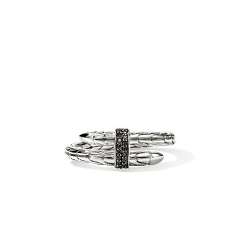 John Hardy Spear Collection Black Sapphire Bypass Fashion Ring in Sterling Silver