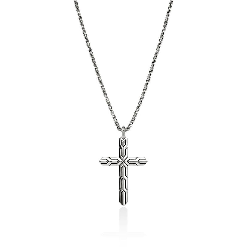 John Hardy Sterling Silver Icon Cross Pendant Necklace