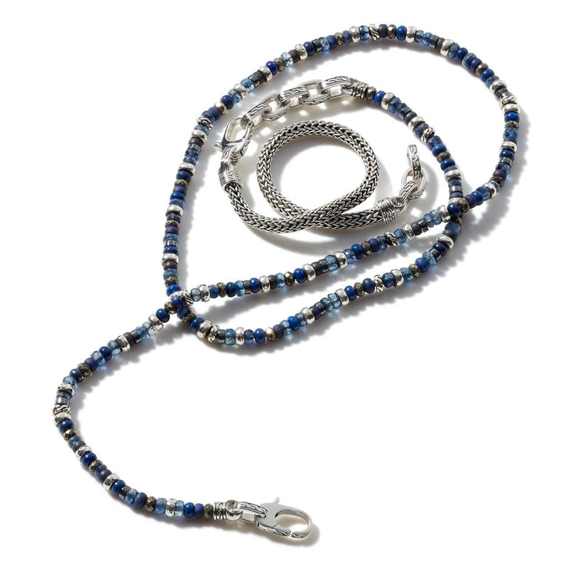 John Hardy Sterling Silver Beaded Gemstone Multi-Wrap Bracelet