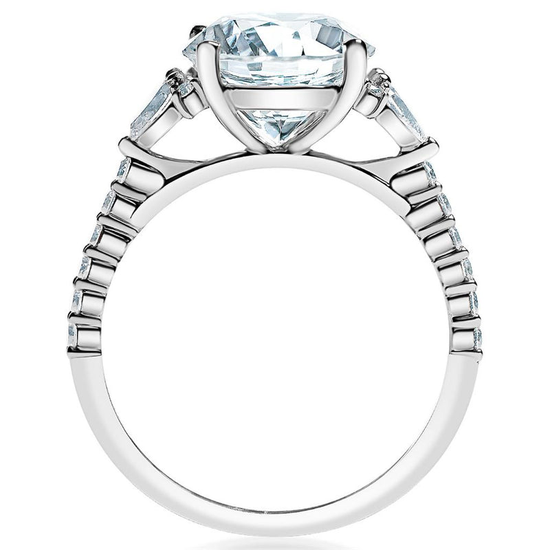 Davis Classics Three Stone Diamond Engagement Ring Setting in 14k White Gold