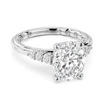 Noam Carver 14k White Gold Luna Collection Cathedral Engagement Ring Setting