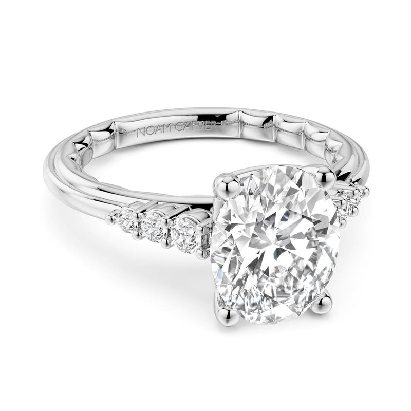 Noam Carver 14k White Gold Luna Collection Cathedral Engagement Ring Setting