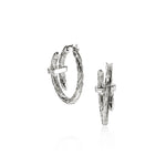 John Hardy Sterling Silver Diamond Spear Hoop Earrings