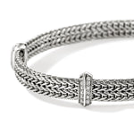 John Hardy Sterling Silver Icon Flat Chain Diamond Bracelet