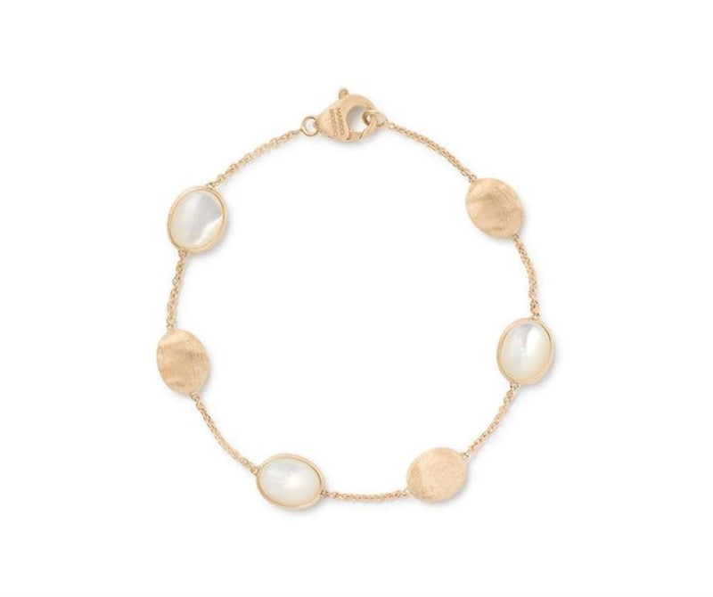 Marco Bicego 18k Yellow Gold Siviglia Color White Mother of Pearl Station Bracelet