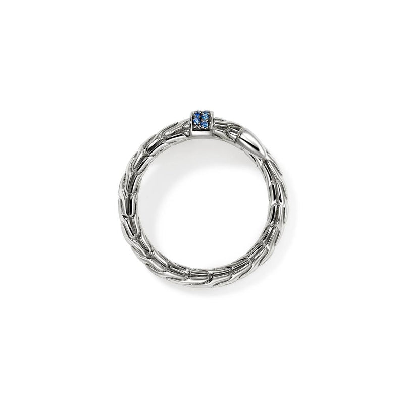 John Hardy Sterling Silver Blue Sapphire Spear Ring