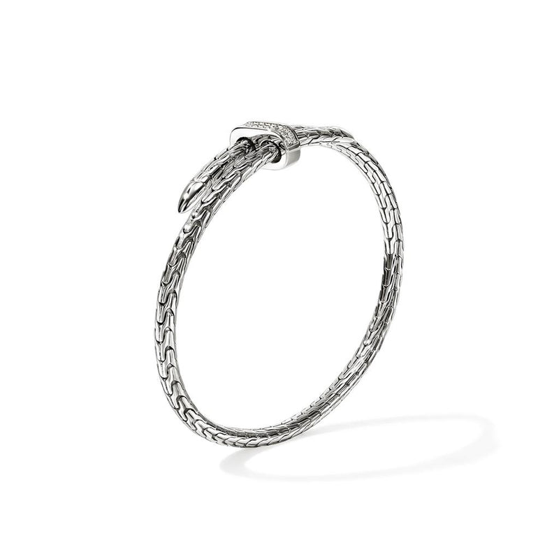 John Hardy Sterling Silver Spear Flex Diamond Cuff