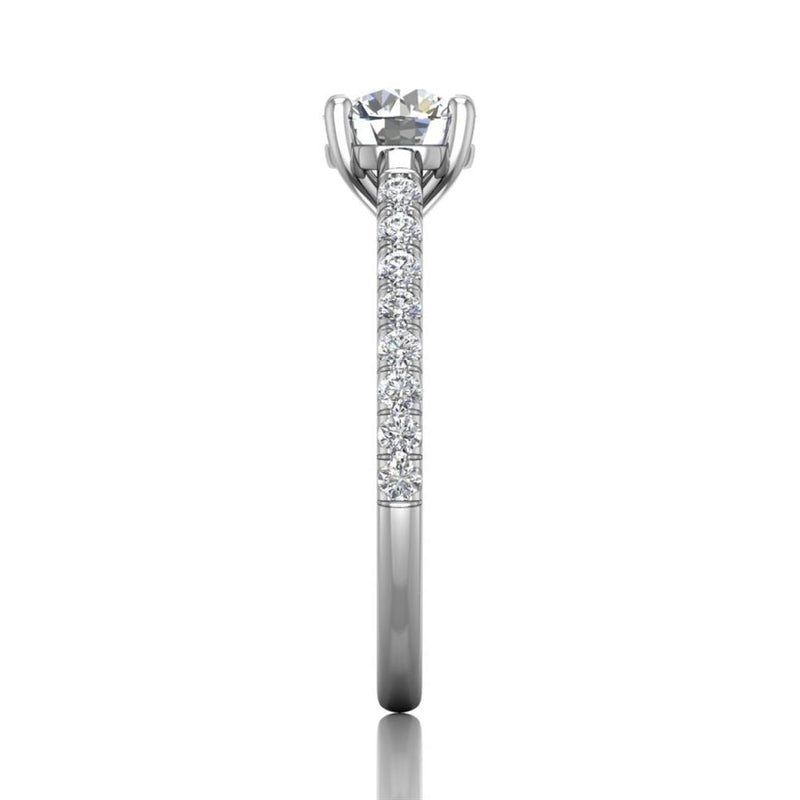 Martin Flyer 14k White Gold Semi Mount Engagement Ring Setting