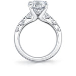 Sylvie 14k White Gold Semi Mount with Graduated Diamond Accents