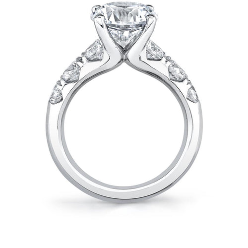 Sylvie 14k White Gold Semi Mount with Graduated Diamond Accents
