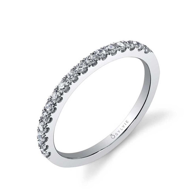 Sylvie Women's 14k White Gold Classic Diamond Band