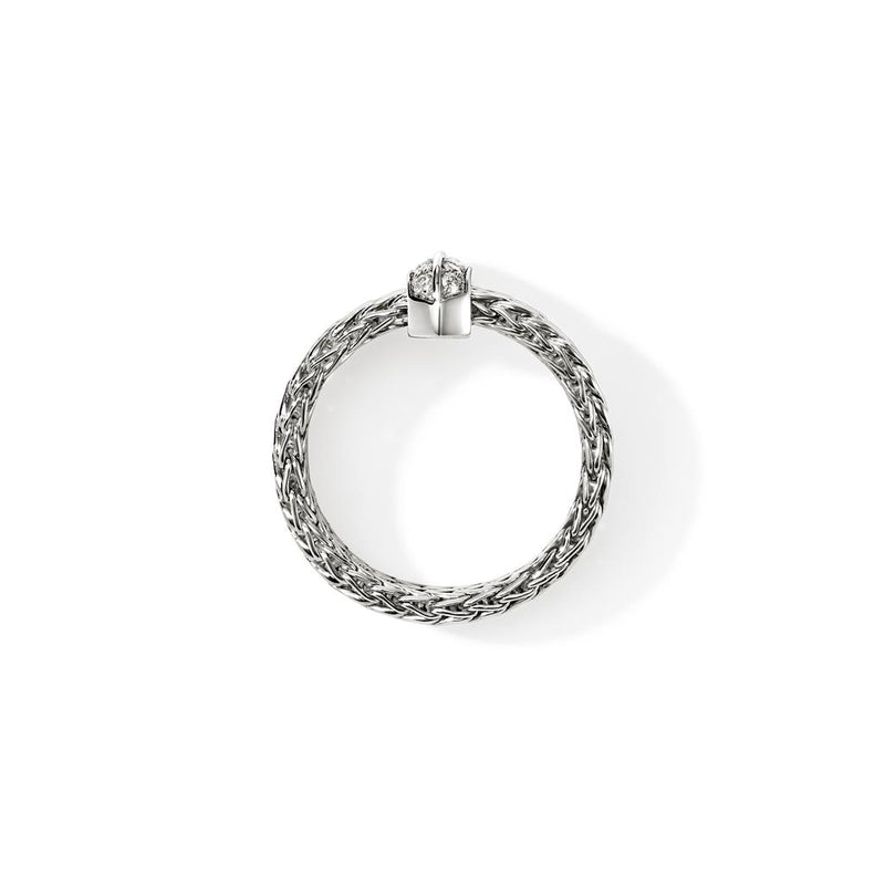John Hardy Sterling Silver Icon Collection Diamond Chain Fashion Band