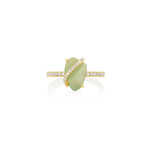 Yael 18k Yellow Gold Ethiopian White Opal and Diamond Fashion Ring