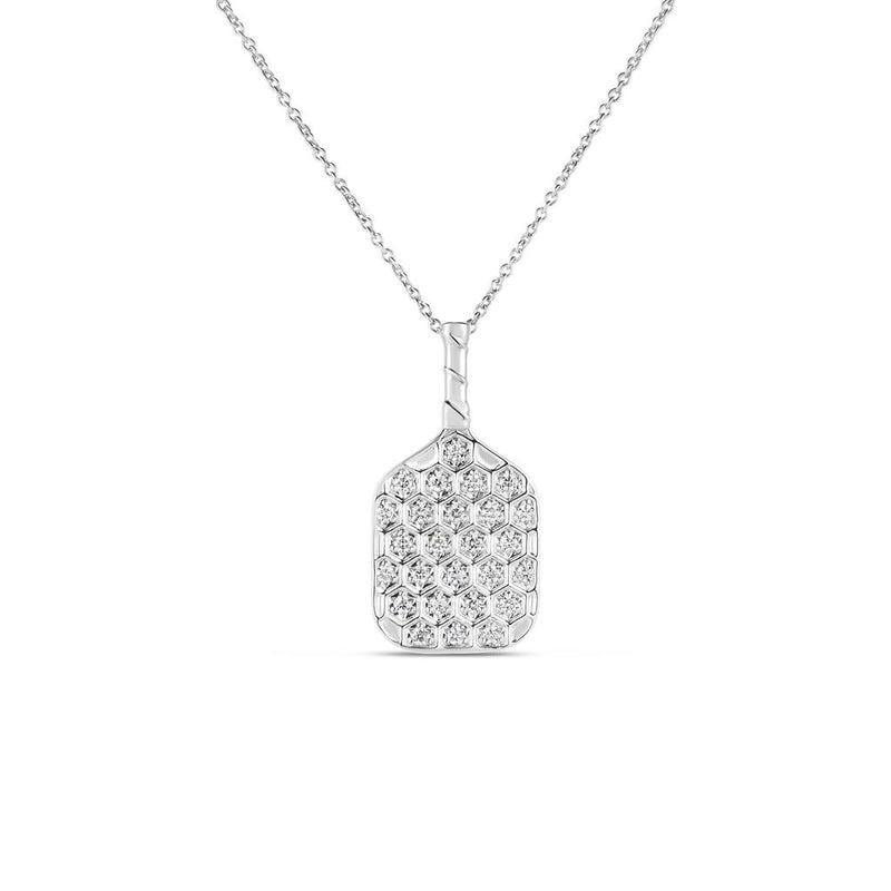 Roberto Coin 18k White Gold Tiny Treasures Diamond Pickleball Pendant Necklace