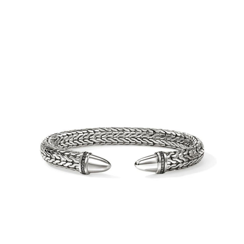 John Hardy Sterling Silver Spear 50 Collection Diamond Flex Cuff Bracelet